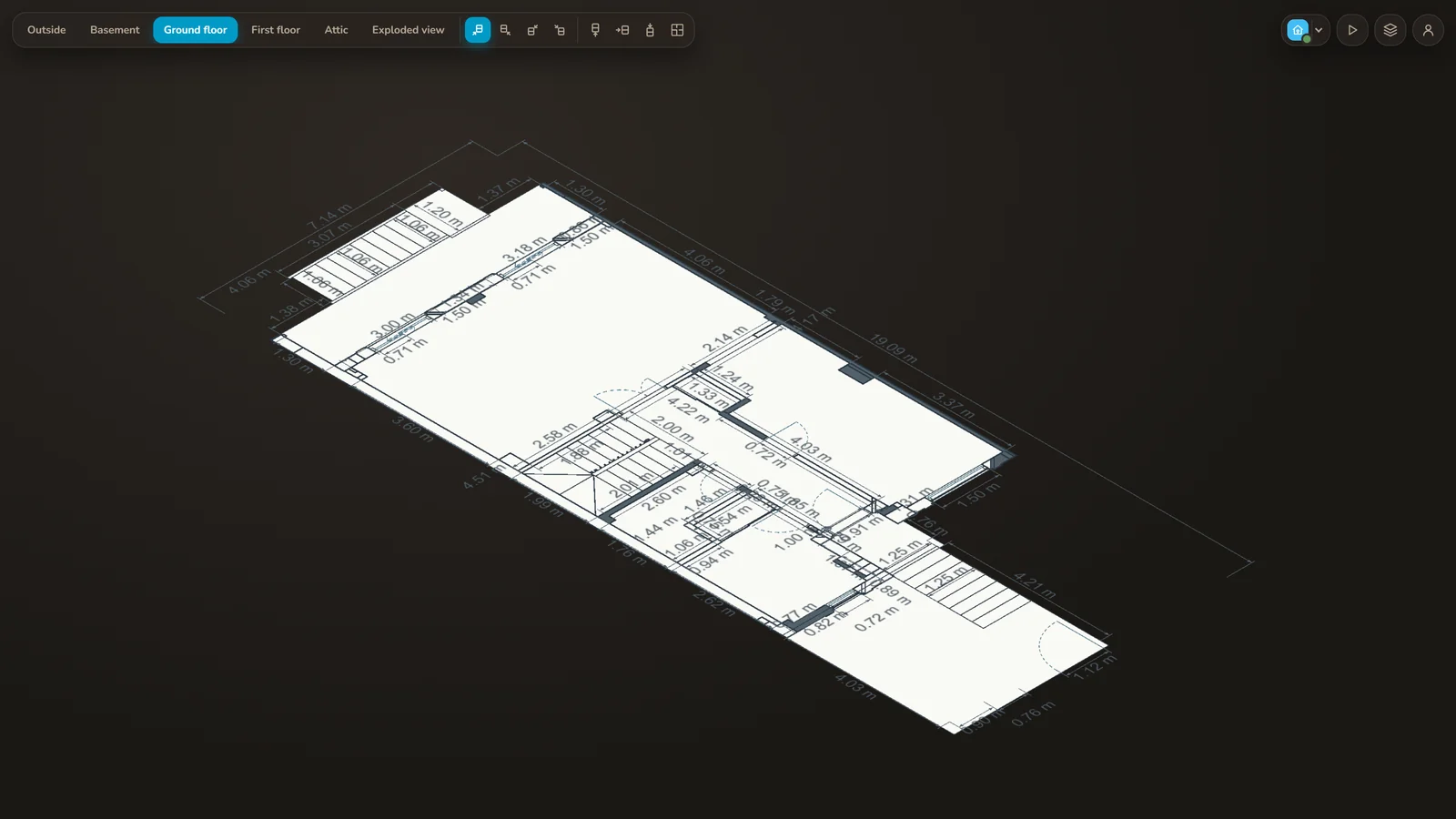 The ground floor as an architectural plan